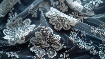 White lace fabric close-up