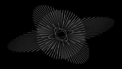 Abstract Circular Geometric Shape. Lines Circle Design. Round Dynamic Shape. Spiral Vector Illustration. Lines in Round Circle Form. Black and White Minimal Style Geometric Design.