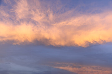 Sunset sky with stunning sunset colors for a background or backdrop or use as a sky replacement in...