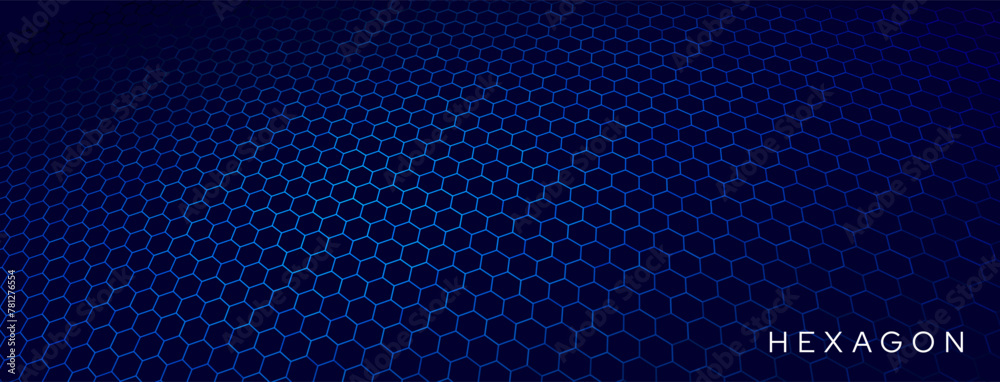 Aufkleber Hexagonal Abstract Technology Background. Hexagons Pattern for Hi-Tech Communication Design. Hi-tech Cyber Hexagon Sci-Fi Game Banner Grid. Vector Illustration