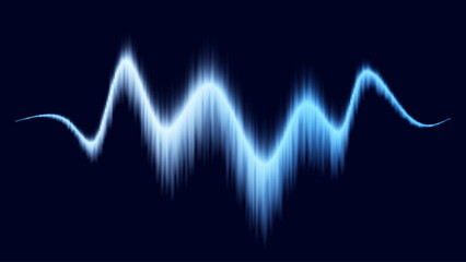 Blue Speaking Sound Wave Vector Illustration. Digital EQ Equalizer Electronic Music or Voise Visualization. Blue Colorful Dynamic Wave. Audio Rhythm Lines Graph of Frequency Spectrum.
