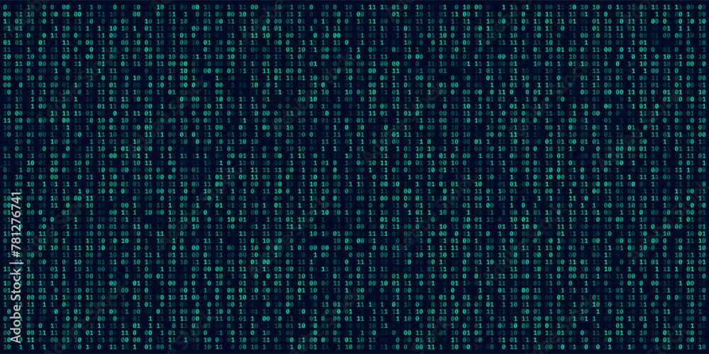 Aufkleber Abstract Technology Machine Code Background. Random Binary Hexadecimal Code. Matrix with Digits. Vector Illustration. Hacking, Cryptography, Malware, Reverse Engineering, Data Analysis Backdrop.