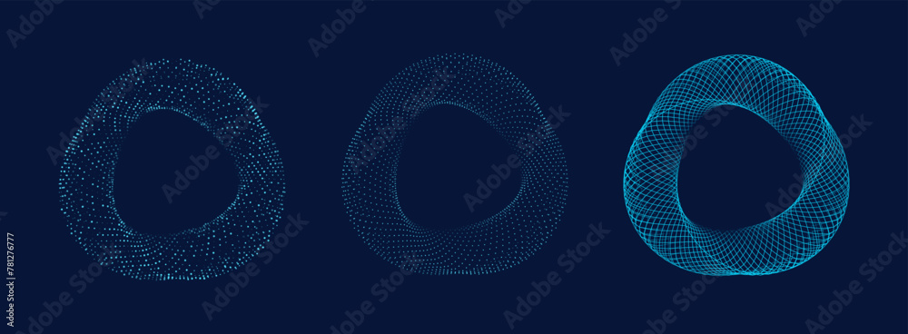 Poster Abstract Mobius strip. Dynamic Round Shape. Abstract Modern Graphic Design Element. Geometric Symbol. Colorful Gradient Blend Design. Creative Vector Template. Impossible Circle Sign.