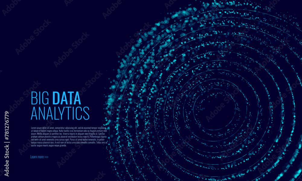 Poster Big Data Visualization. Futuristic Science/Finance Infographic Design. Complex Visual Data Background. Abstract Data Graph. Vector Illustration.