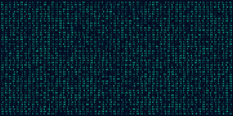 Abstract Technology Machine Code Background. Random Binary Hexadecimal Code. Matrix with Digits. Vector Illustration. Hacking, Cryptography, Malware, Reverse Engineering, Data Analysis Backdrop. © ec0de