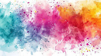 An abstract colored splatter on a watercolor textured background.