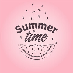 Summer mood. Summer mood. Summer lettering. Inscription summer time for cards, posters, printing on T-shirts.
