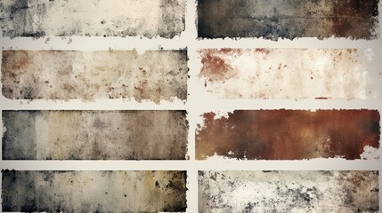 Collection of eight high-resolution vintage grunge textures in various colors, a versatile background for designers