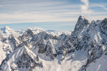 Walker spur route up the North Face of the Grandes Jorasses. - obrazy, fototapety, plakaty