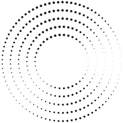 dotted circular lines and halftone pattern for decoration