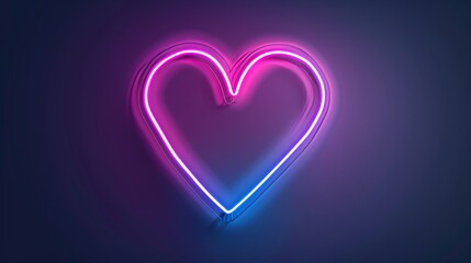 An illustration design for Valentine's Day using a neon heart shape.