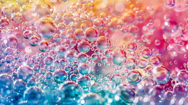 Background made up of colorful bubble foam...