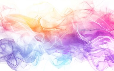 A wide-angled abstract image showcasing a dreamscape of smoke in pastel yellow to purple gradients, suggesting peaceful fluidity.