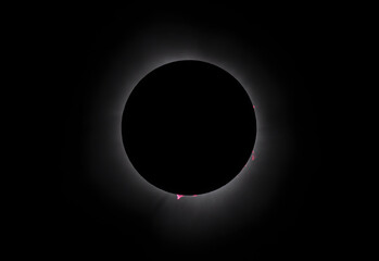 Prominences - Total Solar Eclipse - April 8, 2024, Waterville, Quebec, Canada