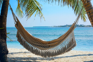 beautiful beach hammock in Maldives, Thulusdhoo island - 781281990