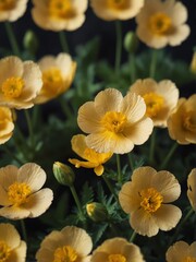 buttercup flowers close-up from Generative AI