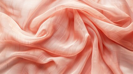 linen fabric background, linen texture, color of the year PANTONE 13-1023 Peach Fuzz - obrazy, fototapety, plakaty