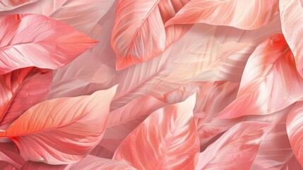 abstract leaf background, color of the year PANTONE 13-1023 Peach Fuzz