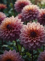 purple dahlia flowers close-up from Generative AI