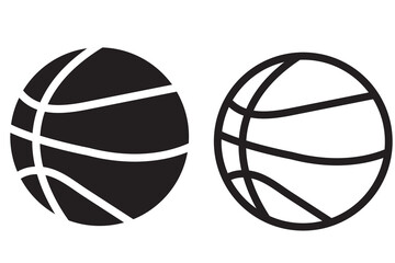 Basketball flat icons. Basketball ball silhouette vector set. Soccer icon.  Basketball logo,  Sports equipment, symbol illustration. Vector illustration - obrazy, fototapety, plakaty