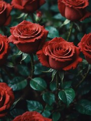 red rose flowers close-up from Generative AI
