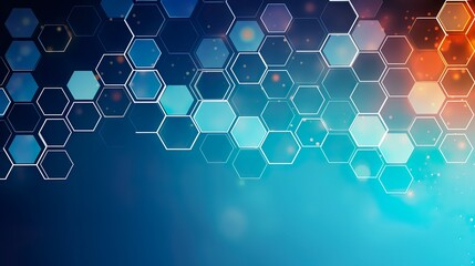 This image showcases a futuristic hexagon pattern with a stunning glowing effect and dark background