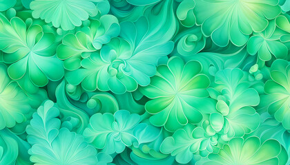 Hintergrund Vorlage maritim abstrakt geschwungen dynamisch natürlich in grün Perlmutt glänzend, Spiralen Kreise wie Muschel Schnecke, bewegt kurvig wellig schneckenförmig Meer - obrazy, fototapety, plakaty