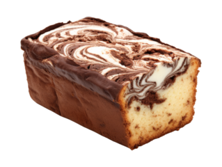 Chocolate Marble Cake isolated on transparent png background. Generative ai