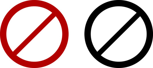 Sign forbidden. Icon symbol ban. Red circle sign stop entry ang slash line isolated on transparent background. Mark prohibited. Icon symbol ban. Mark prohibited. - obrazy, fototapety, plakaty
