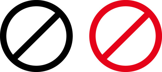 Sign forbidden. Icon symbol ban. Red circle sign stop entry ang slash line isolated on transparent background. Mark prohibited. Icon symbol ban. Mark prohibited. - obrazy, fototapety, plakaty