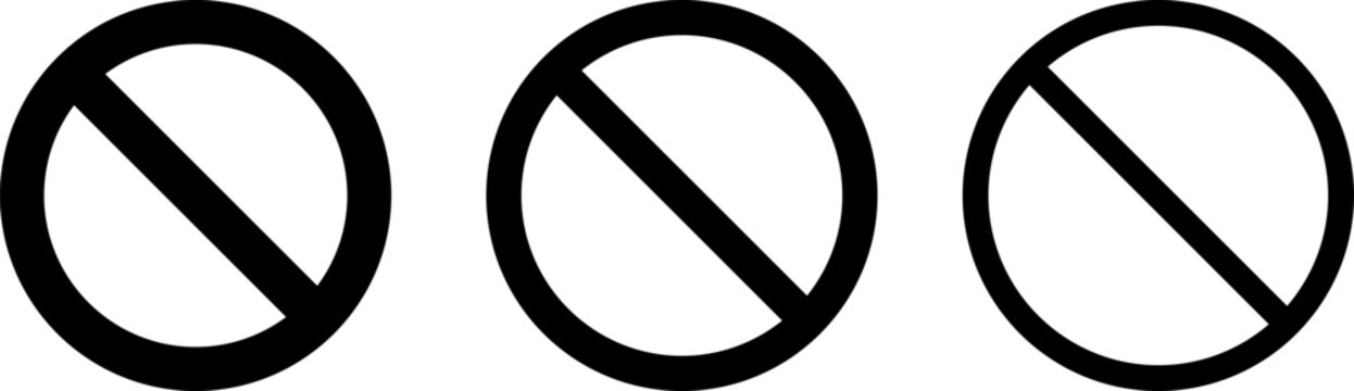 Sign forbidden. Icon symbol ban. Red circle sign stop entry ang slash line isolated on transparent background. Mark prohibited. Icon symbol ban. Mark prohibited.
