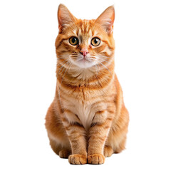 Ginger cat isolated on transparent background