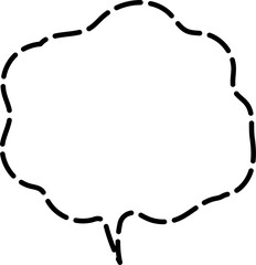 Black and white dashed line speech bubble balloon, icon sticker memo keyword planner text box banner, flat png transparent element design