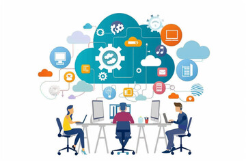 business technology cloud computing service concept