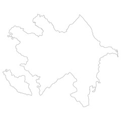Azerbaijan map in white outline color