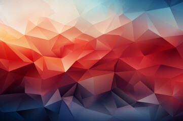 Fototapeta premium Abstract red and blue polygonal background