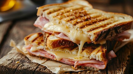 an image of a ham and cheese toastie