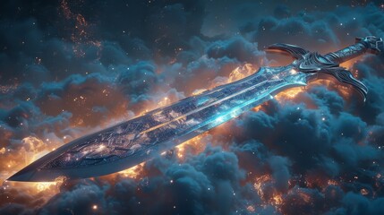 The most gorgeous fantasy sword - a 3D digital illustration............... - obrazy, fototapety, plakaty