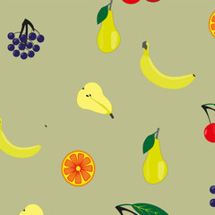 seamless pattern with fruits