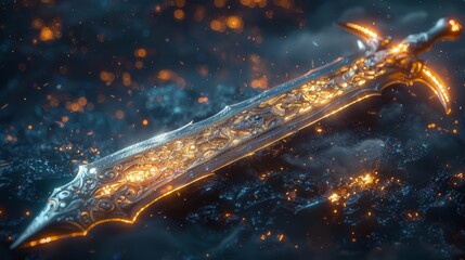 3D illustration of an awesome fantasy sword.