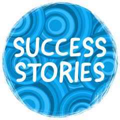 Success Stories Blue Circles Texture Round Jagged Edges Round 