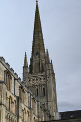 Fototapeta na wymiar Spire of Norwich cathedral