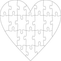 Heart Puzzle files for laser cutting, file for plotter cutting, xtool files, silhouette cameo files