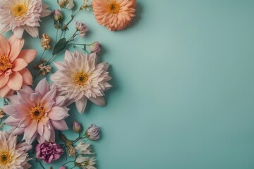 Pastel flowers, floral background