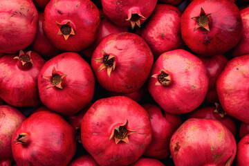 Fresh pomegranates in full frame - Powered by Adobe