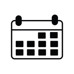 calender icon with white background vector stock illustration