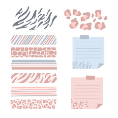 Vector set of decoration ribbons and stickers.