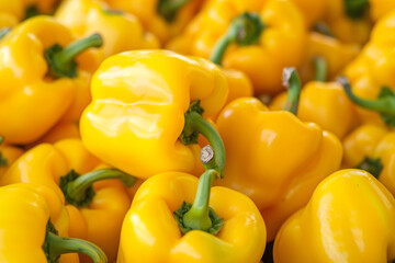 Bright yellow bell peppers texture