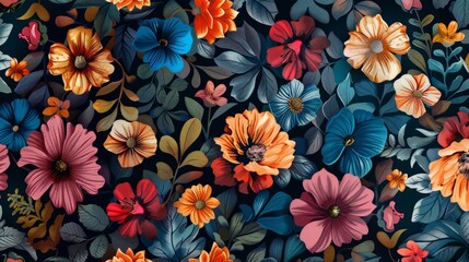 Flower pattern background design.