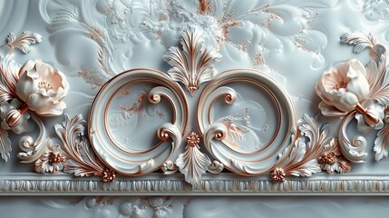 The Victorian ornate frame is adorned with brass and copper motifs in 3D